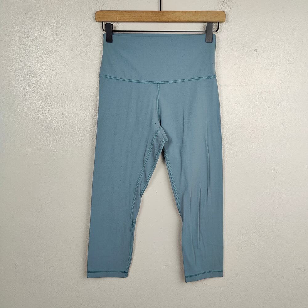 Lululemon Align Crop 21" Womens 6 Aquatic Green Nulu High Rise‎ Yoga Loungewear